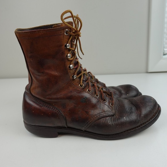 Vintage Red Wing Boots Mens Size 9.5 Brown Leather Iron Ranger Amber USA 50s 60s main image 5